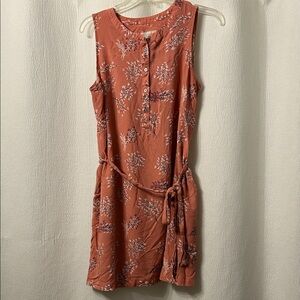 LOFT Sleeveless Floral Mini Dress - Coral | Size Large